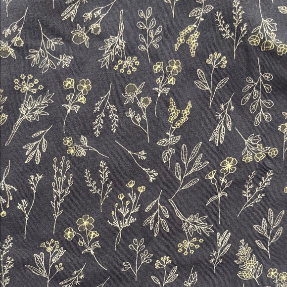 Feather Baby 100% Pima Cotton Long Sleeve Ruffled Floral Romper in Midnight Blue - Picture 4 of 9